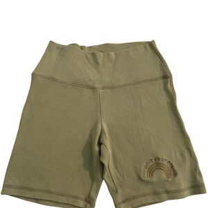 Ost green  Bike Shorts with Rainbow Detail